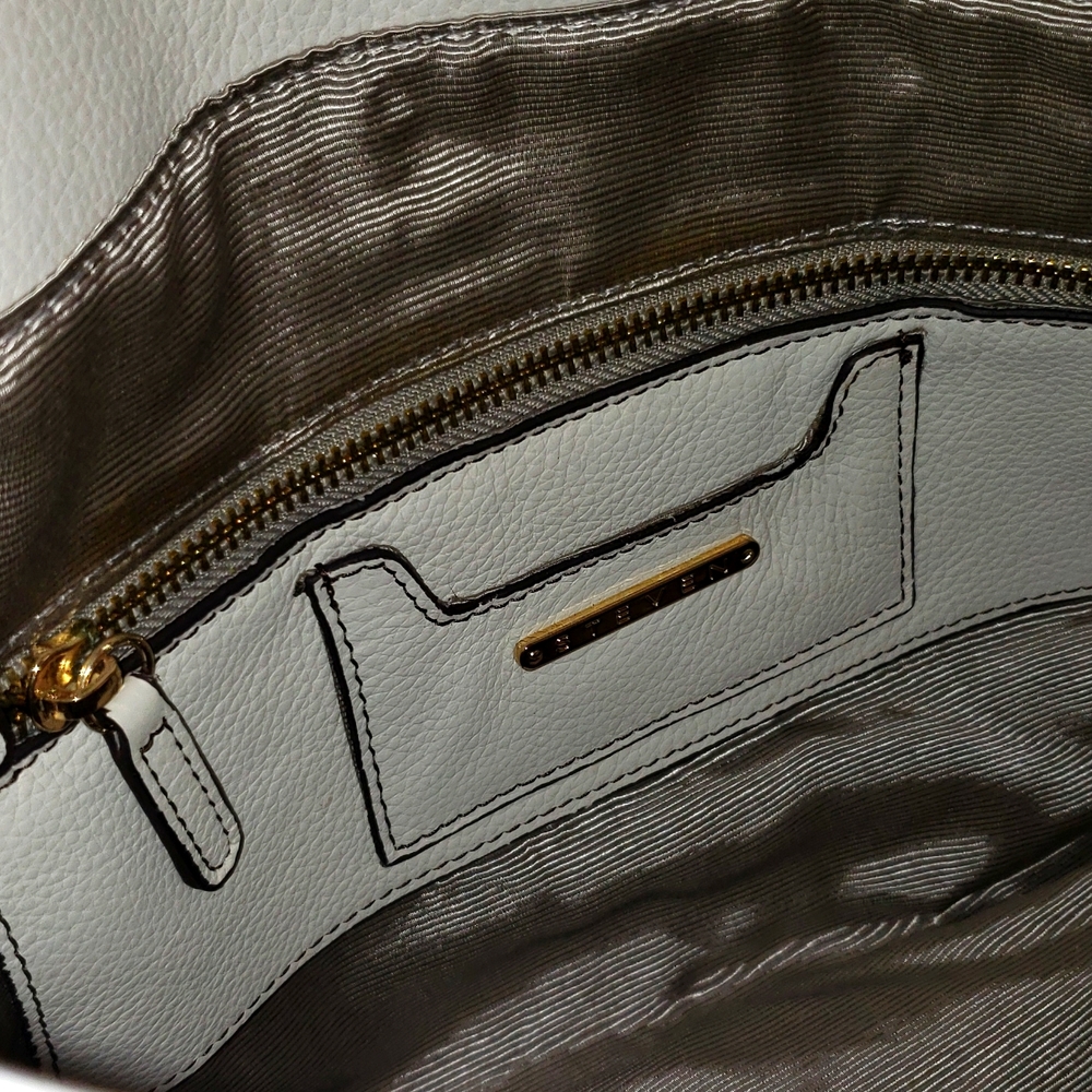 New Bag Leather Satchel Shopper Tote WHITE HandBag Purse NWT - Picture 13 of 16